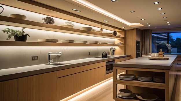 Оптимальную комбинацию для кухни составляет сочетание яркого основного освещения, функциональных локальных источников и декоративных элементов с мягким теплым светом, создавая гармонию и обеспечивая комфортно яркое, но приятное пространство для различных задач.